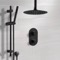 Matte Black Thermostatic Ceiling Shower System with 10